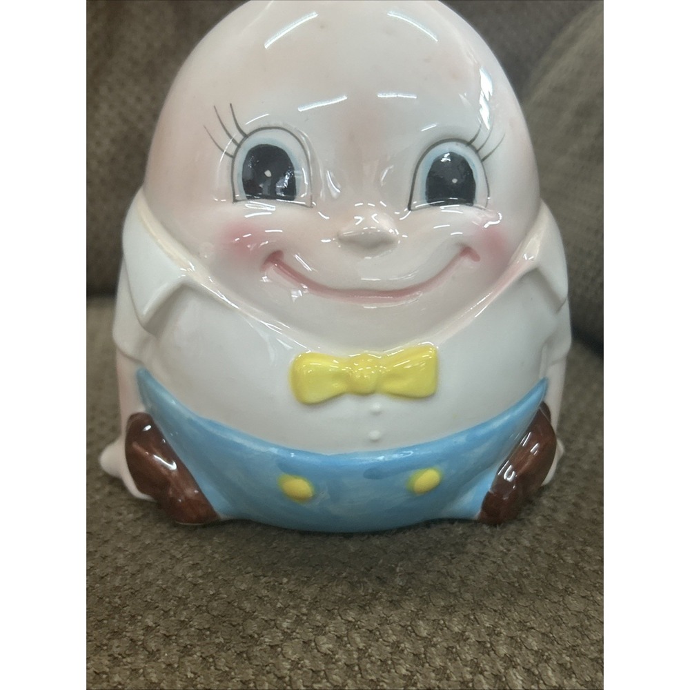 Vintage Humpty Dumpty Ceramic Planters Set of 2 Pink Blue Nursery Rhyme Kitsch - Picture 7 of 16